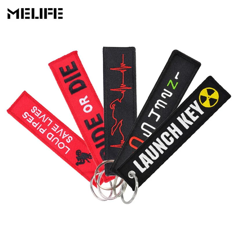 

Outdoor Climbing accessories Key Chain Embroidery RIDE OR DIE Key Chain for Aviation Gifts Sport Tag Label Launch Key KeyChains