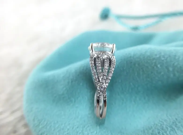 Чистое серебро оригинал 3 карата мужской Диамант 925 кольцо ювелирное изделие для