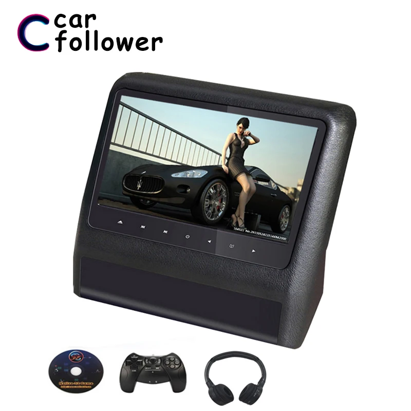 9 дюймов Автомобильный подголовник монитор видео DVD плеер с USB/SD 800*480 ЖК экран на