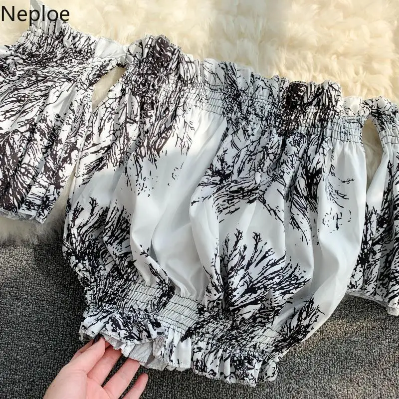 Neploe летние женские комплекты из двух предметов 2019 с цветочным принтом наряды