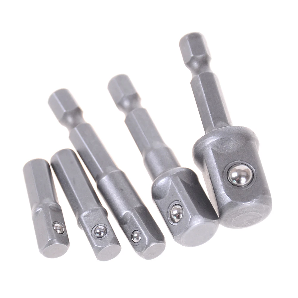 

5Pcs Connecting Rod Head Extension Drill Bits Bar Wrench Socket Adapte Bits Set Hex Drill Nut Driver Power Shank 1/4" 3/8" 1/2