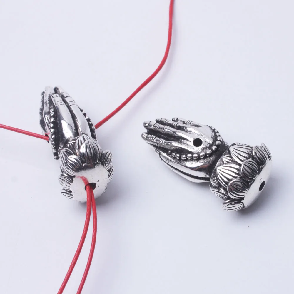 1 шт. бусины в виде молитвенных рук с лотосом гуру для изготовления Розария