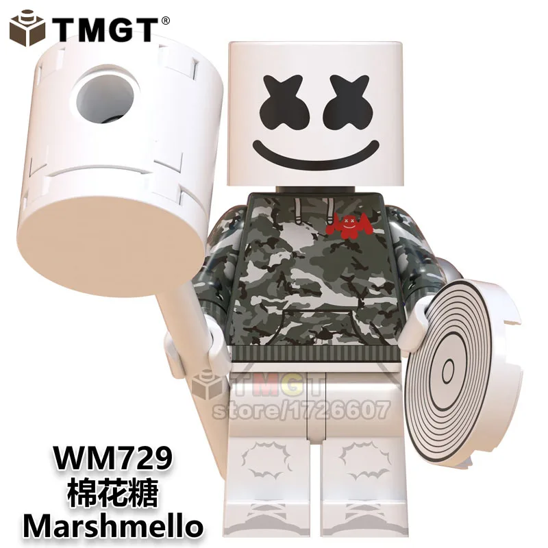 WM729 Marshmellow DJ рок певцы игрушки WM6064 микрофон молоток Фредди Меркурий поцелуй Группа Стэнли пол строительные блоки подарки для детей - Цвет: WM729