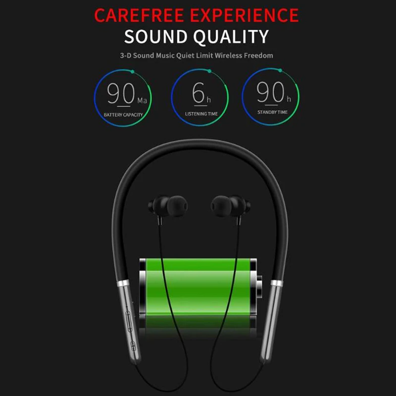 2019 новые наушники Super Bass Bluetooth спортивные водонепроницаемые беспроводные с