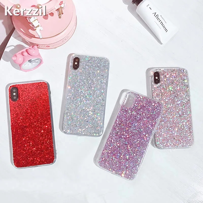 Чехол с блестками для iPhone 8 7 6 6S Plus мягкий силиконовый блестящий чехол X XR XS MAX 5S SE |