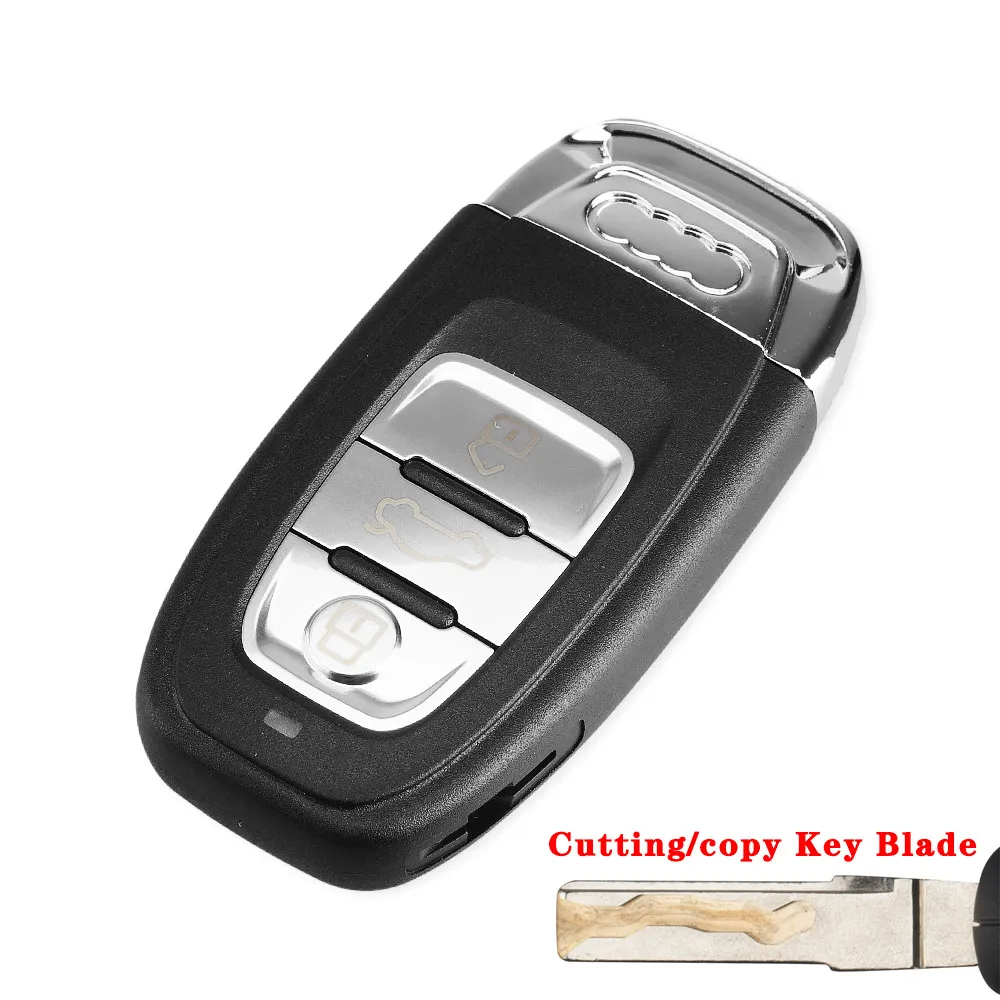 Cutted Blade Автомобильный Дистанционный смарт-ключ KEYYOU для Audi A4L A3 A4 A5 A6 A8 Quattro Q5 Q7 2007- замена 3 кнопки отсечки/неотсекаемый ключ - Количество кнопок: Cutted Blade