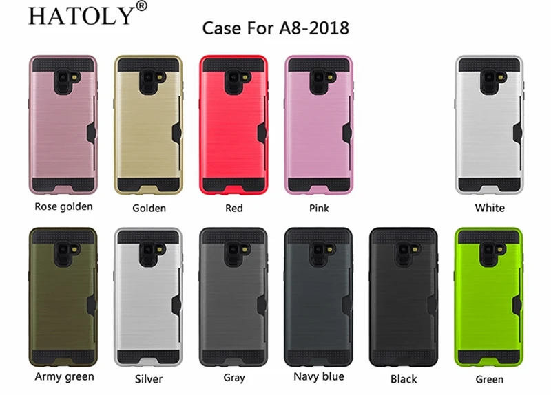 Hatoly чехол для samsung Galaxy A8 2018 Чехол-Броня с эффектом силиконовый резиновый жесткий