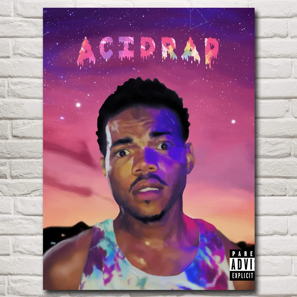 Певец шанс рэп искусства шелковой ткани плакаты и принты картины для украшения