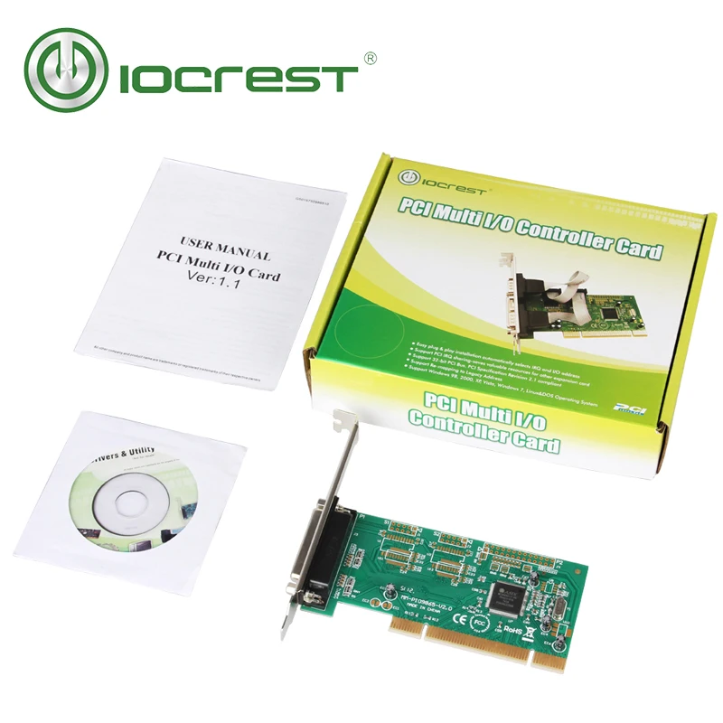 1 параллельный порт принтера (LPT1) DB25 PCI плата контроллера Moschip 9865 чипсет с