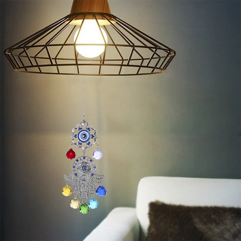 H& D чакра Suncatcher орнамент с индейки злой амулет в виде глаза удачи кулон дома Настенный декор благословение Защита подарок