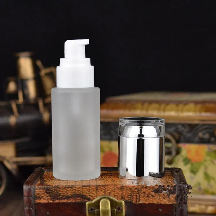 50PCS/lot 60ML Frosted Glass Bottles Press pump Essence bottle Cosmetic containers lotion bottles Sprayer Refillable | Красота и