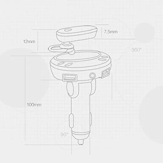 Lonleap устройство для автомобиля с двумя портами USB Bluetooth громкой связи AUX MP3 плеер FM