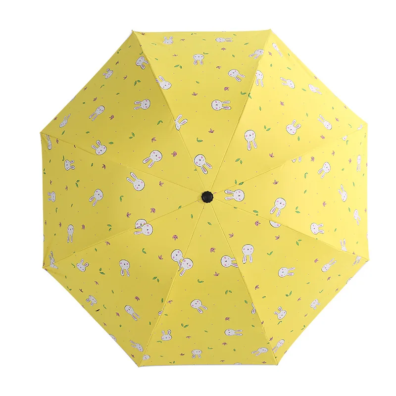 Зонт YADA складной с изображением кролика розового цвета защитой от УФ лучей