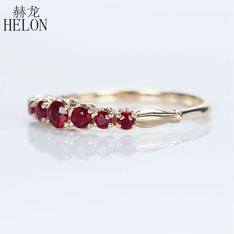 HELON Real 18 K(AU750), желтое золото, сертифицированный круглый VS 0.37ct, натуральный рубин, обручальное кольцо, женское модное изысканное ювелирное изделие