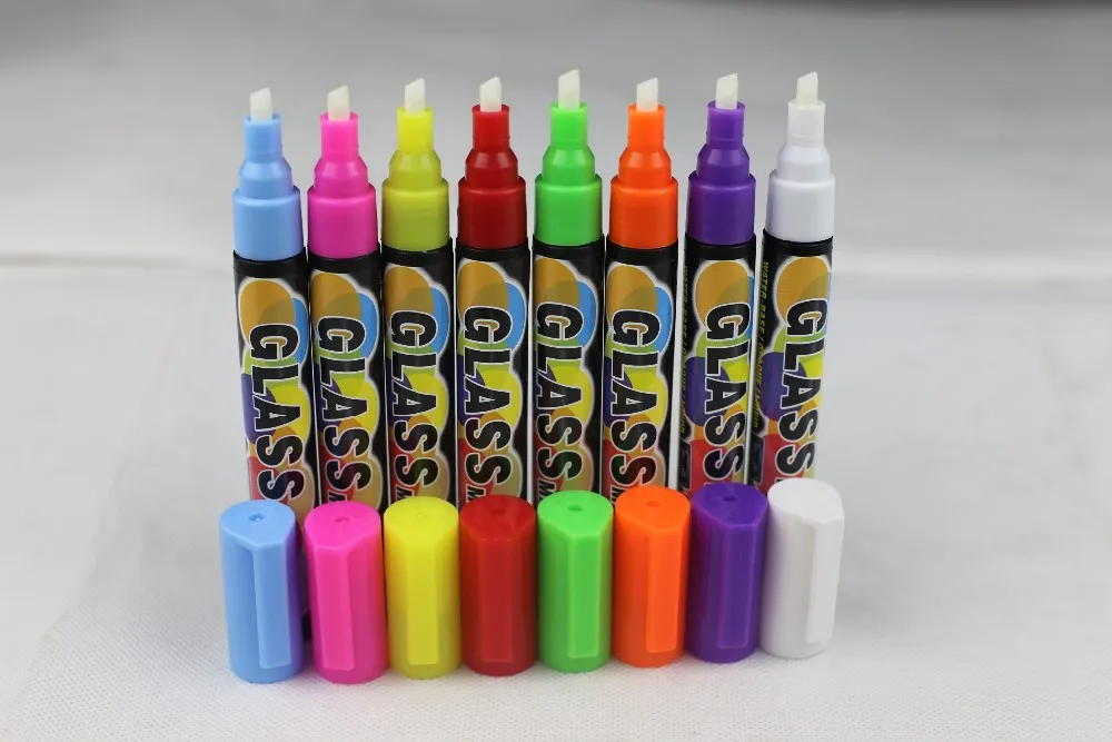 8 шт./лот Жидкий Мел фломастеров цветные Highlighter ручки для школьных учителей