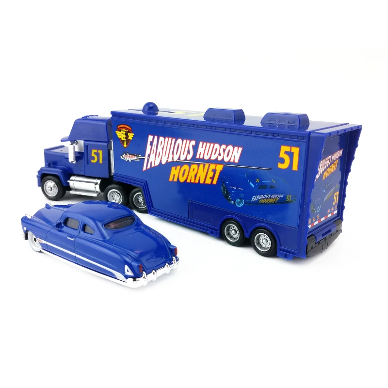 Дисней Pixar Cars Mack Uncle &amp No.51 Hudson литой игрушечный автомобиль свободные 1:55