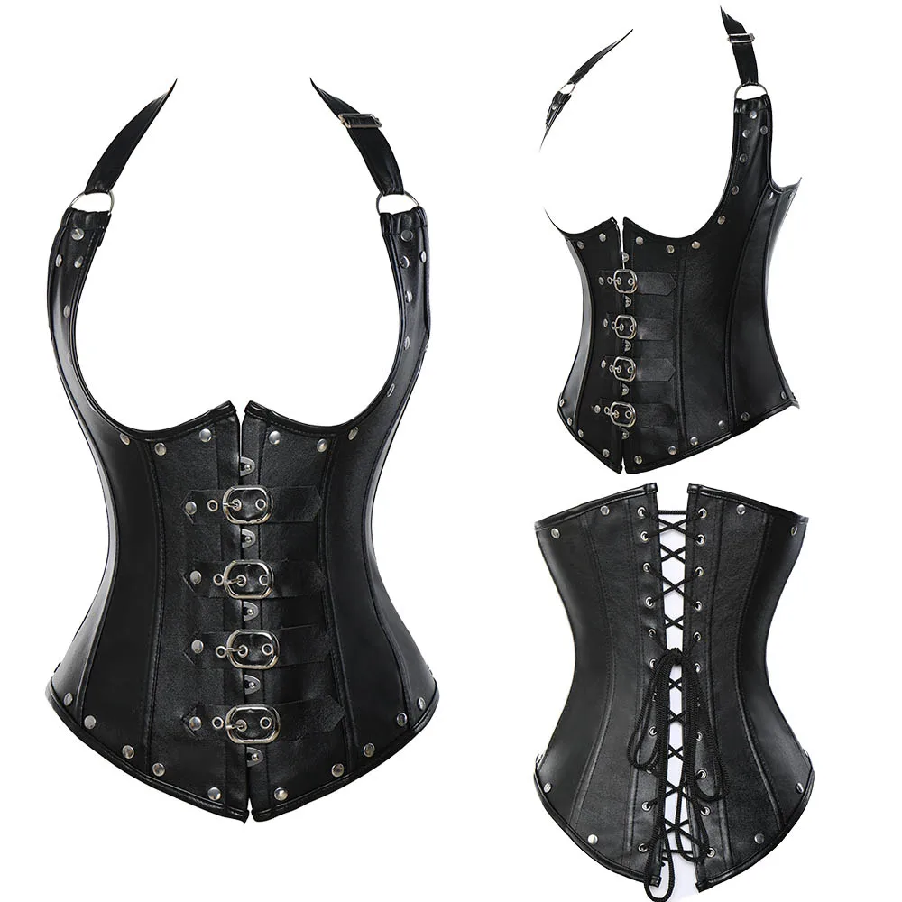 Buckles Underbust Miss Moly стимпанк готический корсет, бюстье со стальными косточками, кожаный корсет для талии, корсет, бюстье, корсет для талии - Цвет: Buckles Underbust