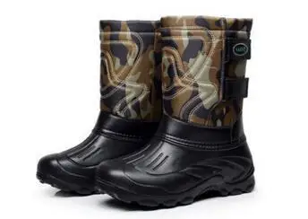 Army Green Популярные зимние мужские высокие труба зимние ботинки для улицы ветрозащитные водонепроницаемые морозостойкие сверхлегкие мужские Нескользящие ботинки для рыбалки, охоты, лыжного спорта - Цвет: Army Green