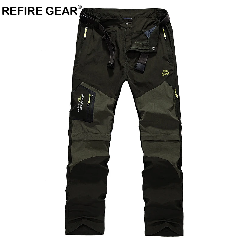 ReFire gear новые быстросохнущие Съемные мужские штаны карманы дышащие ветрозащитные брюки водонепроницаемые съемные походные брюки