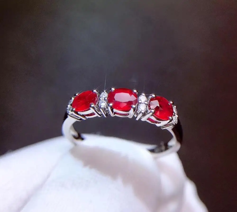 Кольцо с рубином из чистого золота 18 К, Настоящее натуральное 0,8ct, красный рубин, ювелирные изделия с бриллиантами, юбилейные женские кольца для женских тонких колец