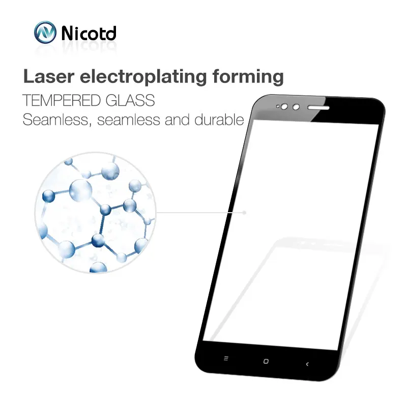 Nicotd 2.5D Полноразмерное закаленное стекло для Xiaomi Mi A1 5X мобильный телефон 5 дюйма