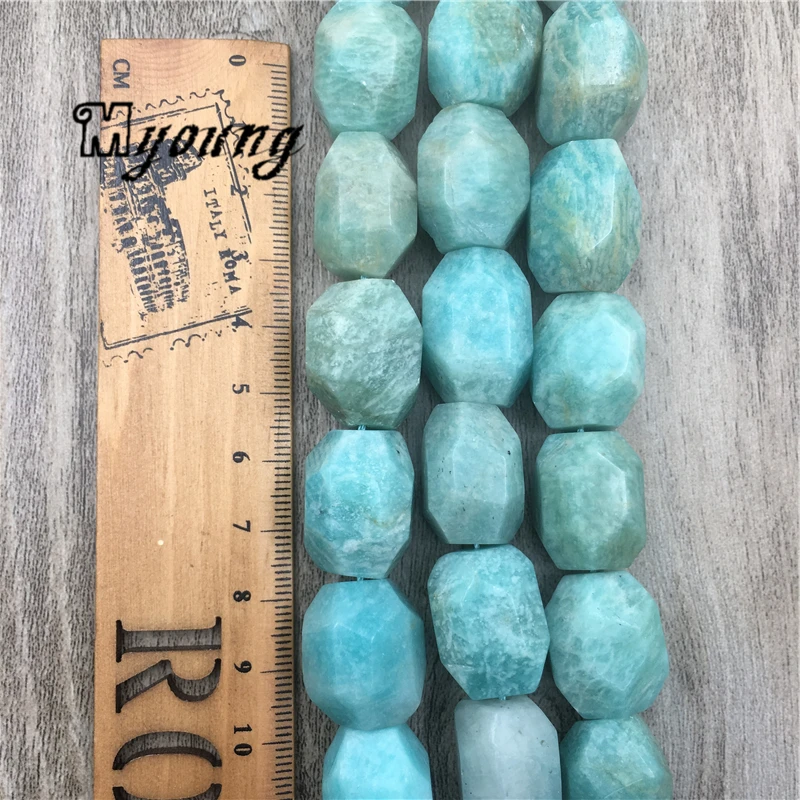 Амазонит граненые бусины, Amazon Stone самородок бусины, чистый, небесно-голубой драгоценный камень просверленные бусины для самостоятельного изготовления ювелирных украшений MY1569