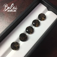 bolaijewelrynatural brown color smoky quartz round10 0 mm 5pcs15 7ct loose gemstone for diy jewelry