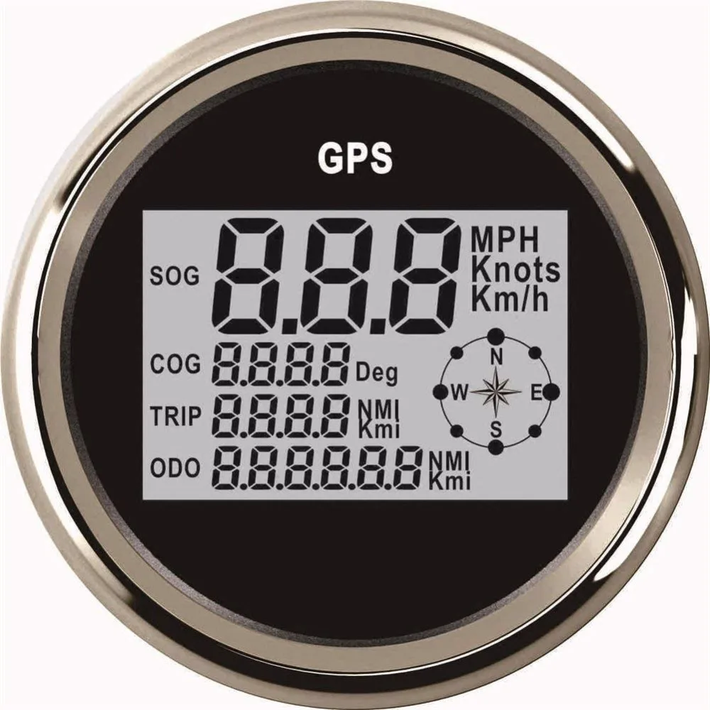 Цифровой GPS Спидометр 85 мм 0 ~ 999 миль/ч датчик скорости с подсветкой подходит для