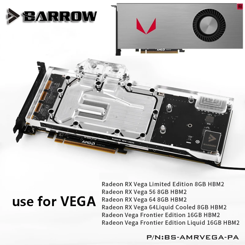 Курган полное покрытие графическая карта блок использовать для AMD Radeon RX VEGA 64/Reference Edition VEGA 56 Frontier GPU радиатор AURA