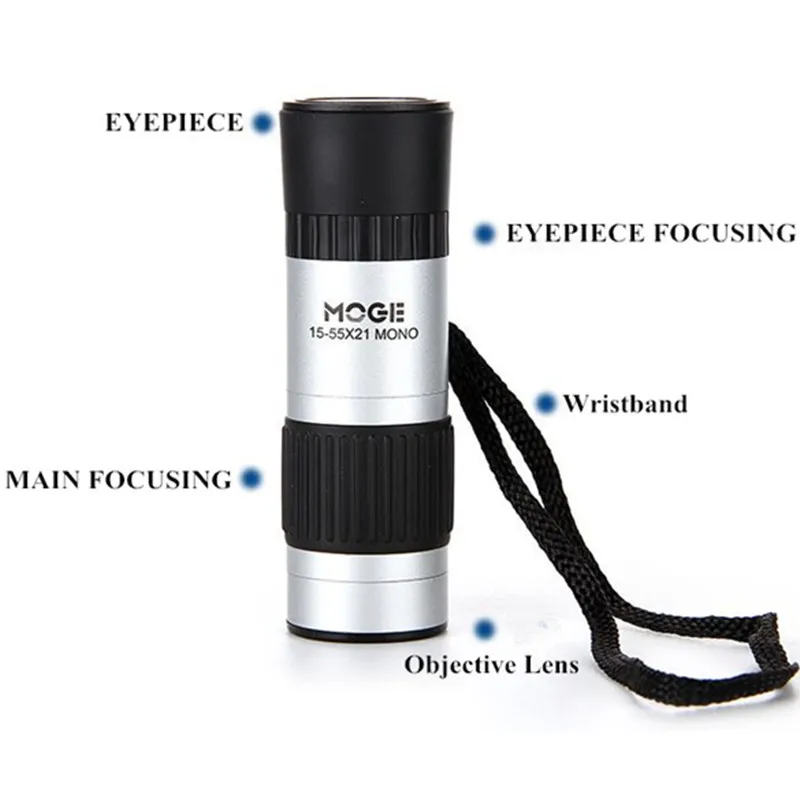 15-55X21 телескоп Монокуляр высокой мощности оптический Профессиональный Spyglass