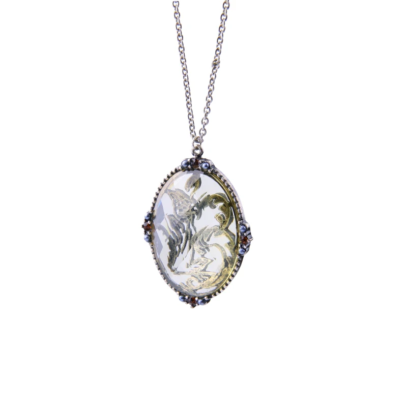 Женское Ожерелье в готическом стиле длинное ожерелье серебряного цвета античном