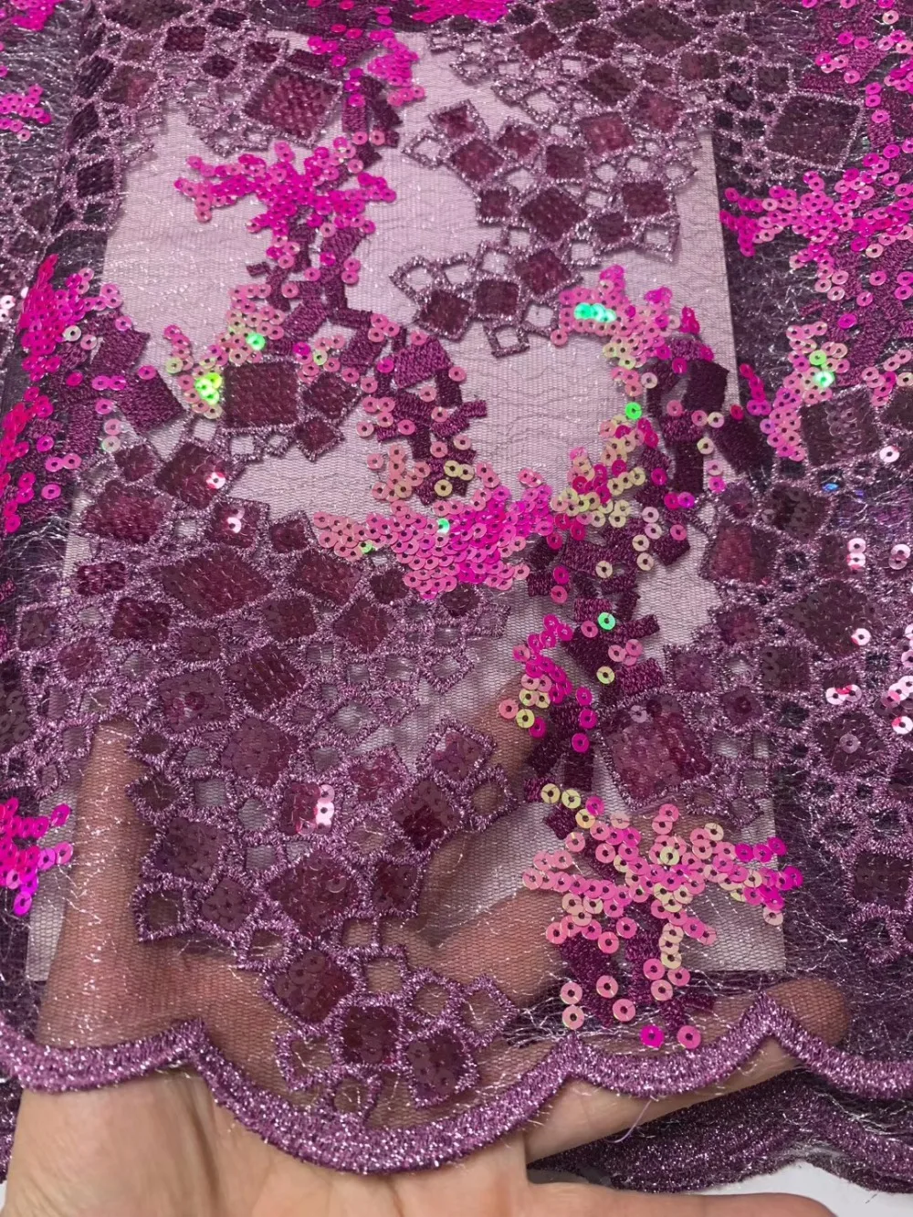 

French Net Lace Fabric 2018 African Guipure Lace Fabric with Luxury Multicolor Sequince Embroidery Mesh Tulle Lace Fabric H5