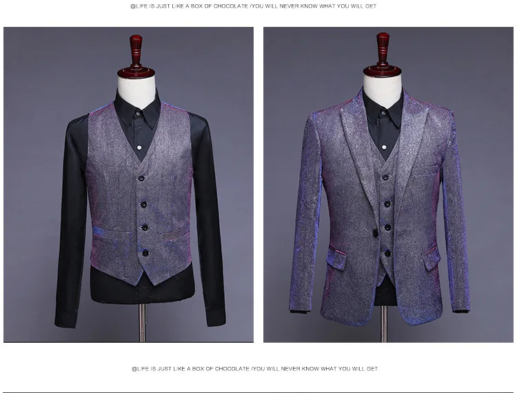 

(Jacket+Pant+Vest) Men Suit Brand Mens Formal Dress Suits Stage Costumes Wedding Groom Tuxedo Costume Homme Terno Masculino XXL