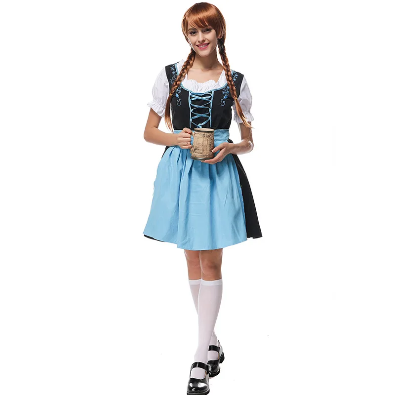 Немецкая Октоберфест Beerfest горничная официант пивная Служанка Костюм Хэллоуин