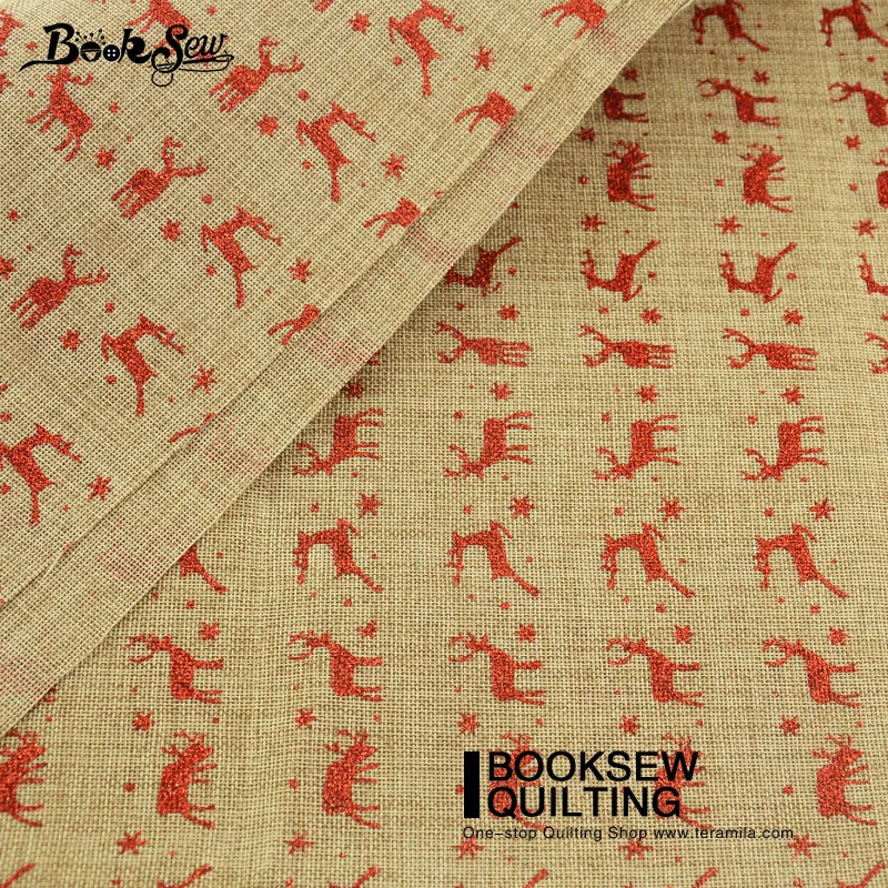 Booksew Linen Fabric Fat Quarter For Decoration Table Cloth Christmas Theme Patchwork 8PCS/lot 45cmx50cm Precut Bundle Curtain