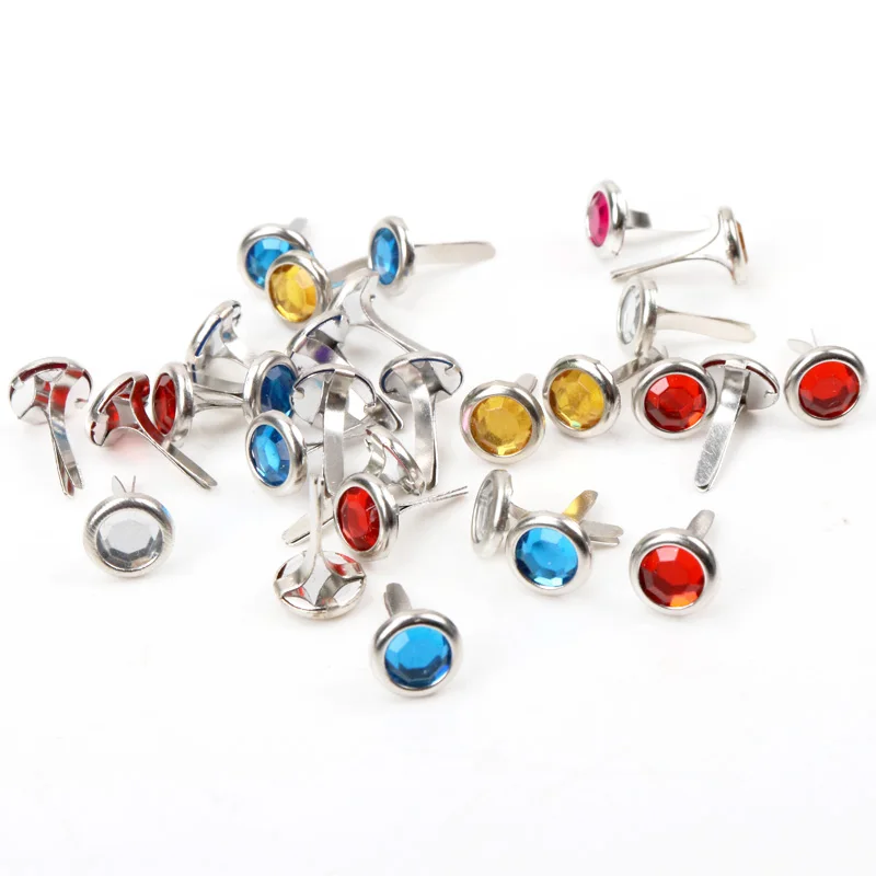 

50pcs Mixed Multicolor mini cute diamond brads 15x8.5mm scrapbooking/gift/papercrafts decorative embellishments cp1115