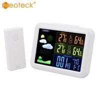 Neoteck Digital Thermometer Wireless Weather Station Alarm Clock Wireless Thermometer 135x100x20mm 3 Channels Thermometer
