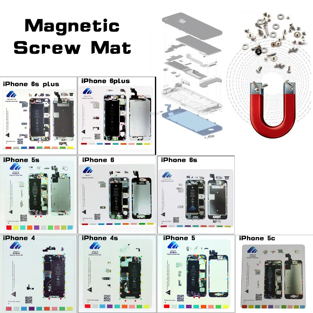 Professional Magnetic Screw Mat Technic Repair Pad for iPhone 6 6S 7 Opening Tool For Plus | Мобильные телефоны и
