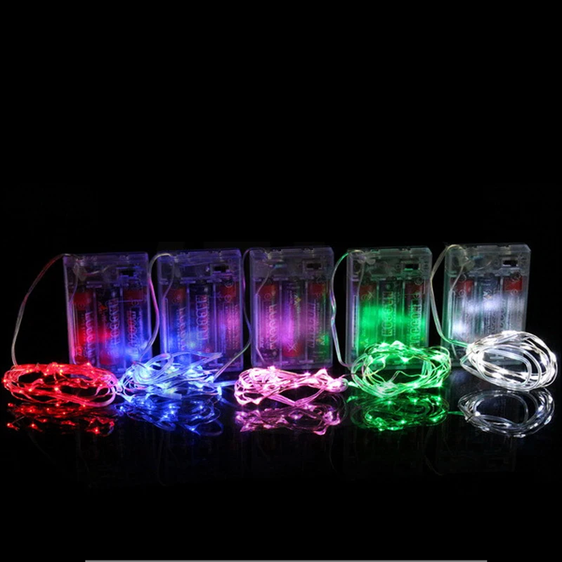

CE 5M 50 LEDS Battery Powered Decoration LED Neon Copper Wire Fairy String Lights Lamps for Christmas Holiday Wedding Party