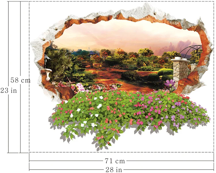 Домашние 3D настенные наклейки для спальни гостиной украшения цветок живопись