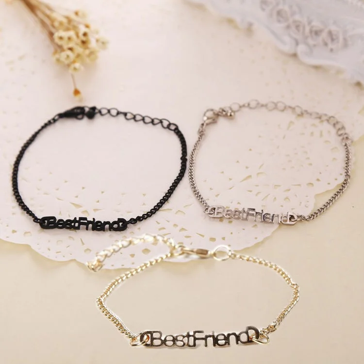 Letterring брелок лучшие друзья ручной цепи браслеты Forever браслет подарки Femme|Цепочки