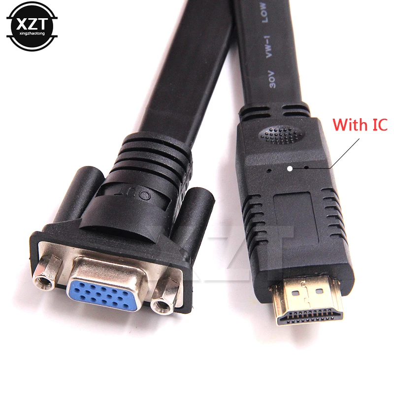 Высококачественный адаптер HDMI в VGA переходник папа мама 1080P цифровой аналоговый