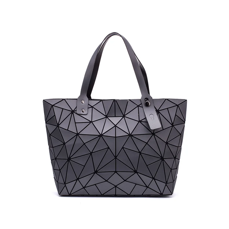 New Fashion Luminous sac Women Bag Diamond Tote Geometric Quilted Shoulder Bags Laser Plain Folding Handbags bolso