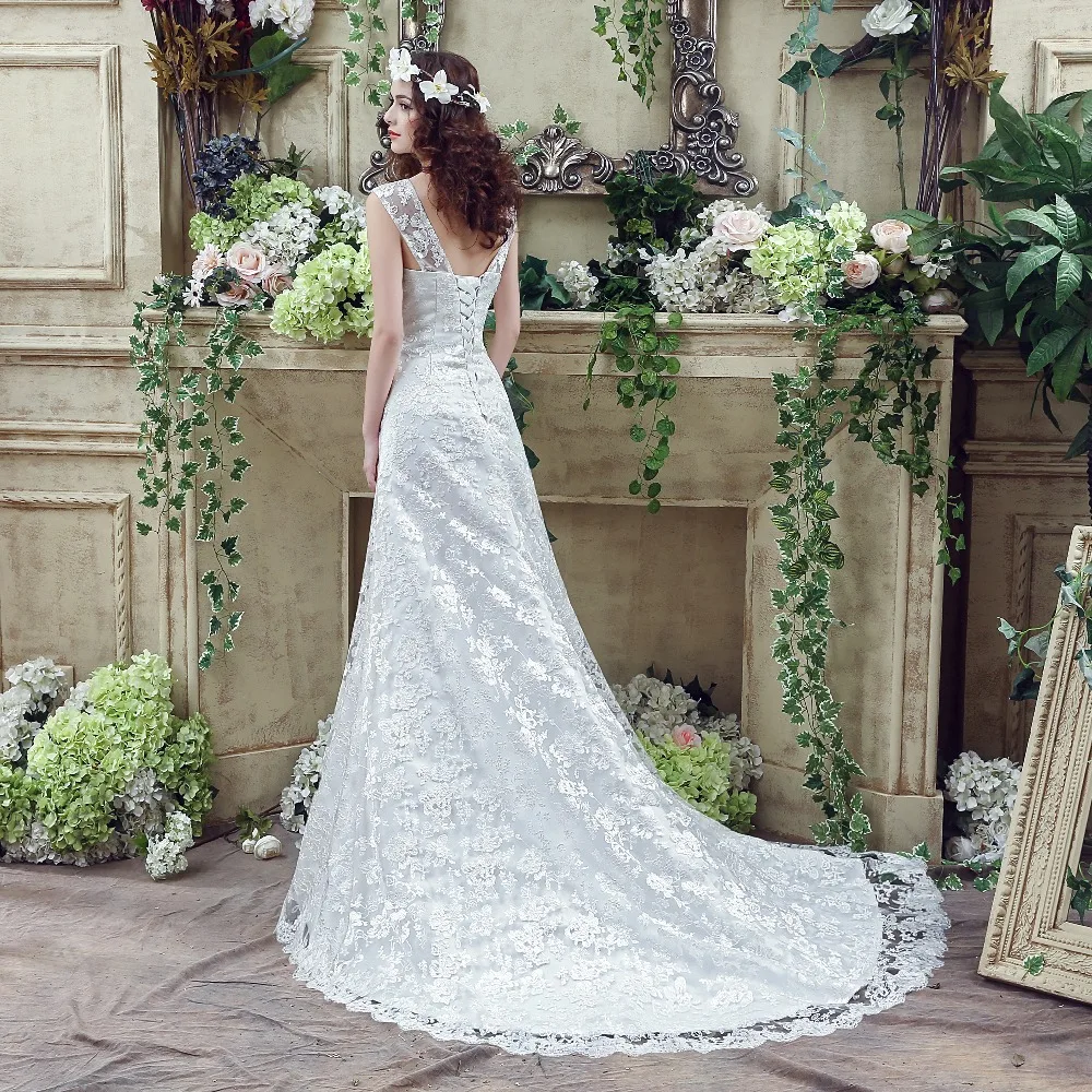 Кружевное свадебное платье Русалка с рукавами крылышками и шлейфом|wedding dress body