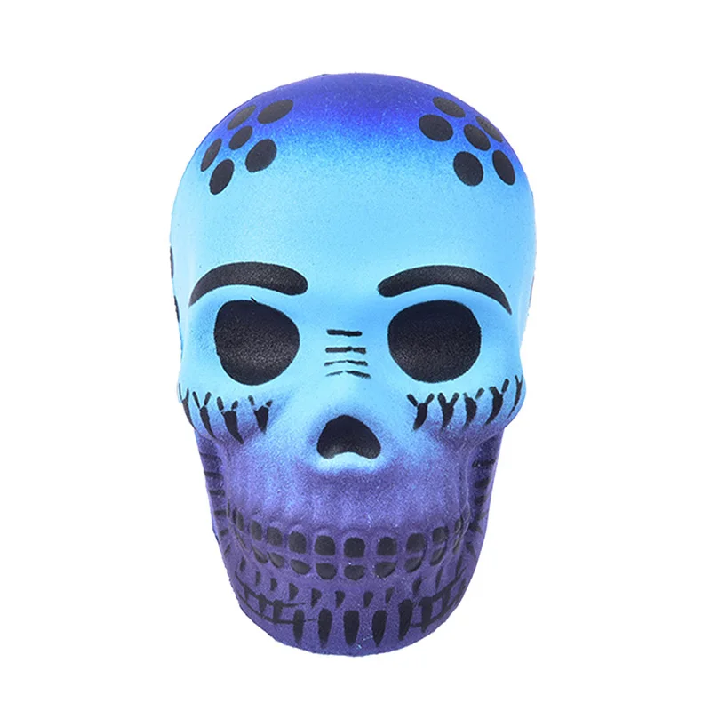 Blue Новинка, мягкая медленно поднимающаяся игрушка для снятия стресса, искусственная кожа, для Хэллоуина, изысканная забавная галактика, Череп, ароматизированные мягкие игрушки 9*5,5 см - Цвет: Blue