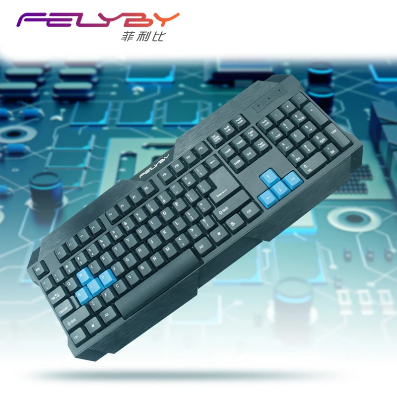 FELYBY USB Проводная клавиатура механические и прохладный внешний вид Klavye Идеальный