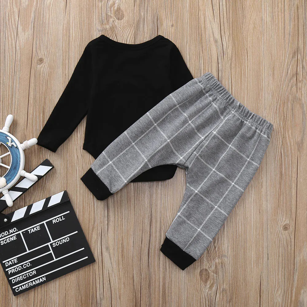 Winter Clothes Set for Baby 2PCs Plaid Print Tops+Pants Boy Girls Clothing Brand Infant Roupa Infantil |