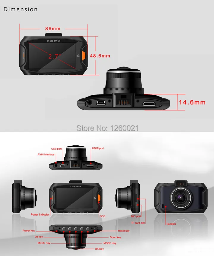 G90 Ambarella A7 CAR CAMERA 2.7''LCD+170 Lens DETECTOR G-Sensor+Night vision+H.264+Key lock function+HDMI Cable STYLING |