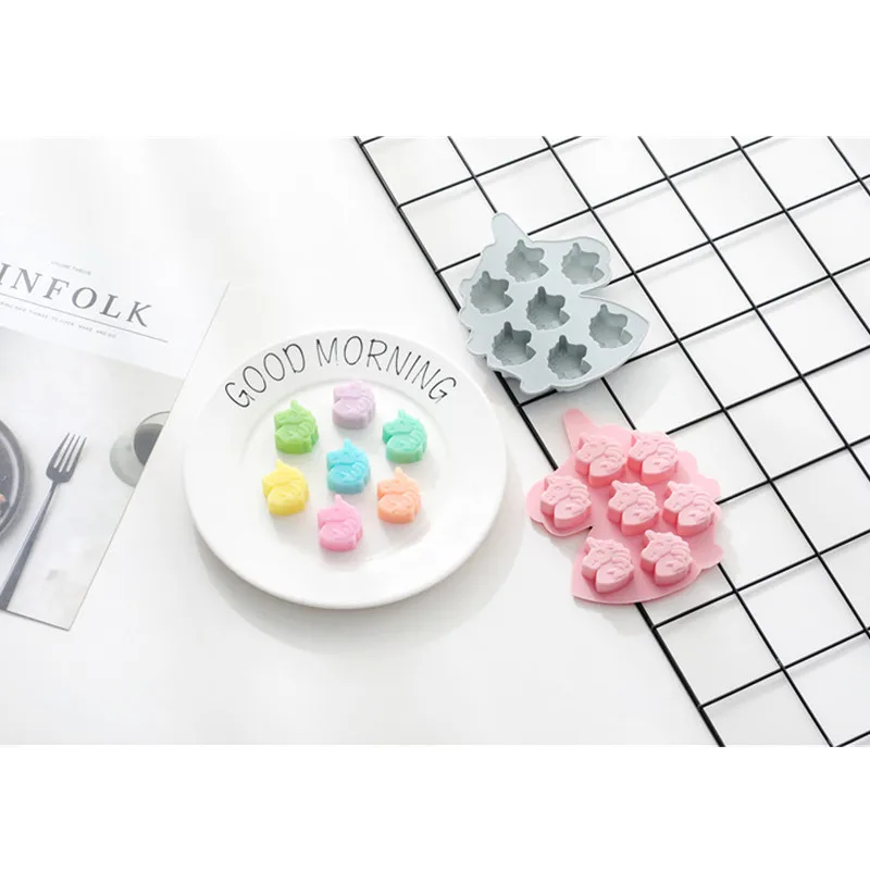 Силиконовая форма в виде динозавра единорога шоколада мягких конфет сахара