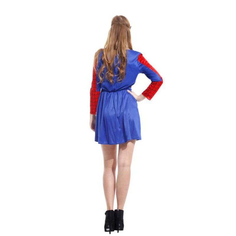 Платье для взрослых и женщин костюм Человека-паука костюмированной вечеринки